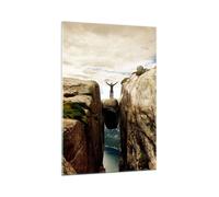 Quadro su Vetro 70x100cm Rocce Picco Nubi Stampe Immagini Quadri Moderni Murale