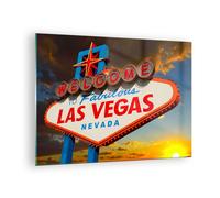 Quadro su Vetro 70x50cm America destinazione las vegas Stampe Moderni Murale