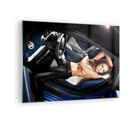 Quadro su Vetro 70x50cm Bellezza corpo auto modello Stampe Moderni Murale