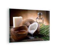 Quadro su Vetro 70x50cm Cocco olio sapone palma Stampe Immagini Moderni Murale