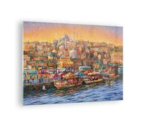 Quadro su Vetro 70x50cm Colori Città Turchia Stampe Immagini Moderni Murale