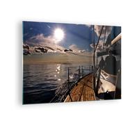 Quadro su Vetro 70x50cm Croazia yacht vela barca a vela Stampe Moderni Murale