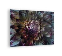 Quadro su Vetro 70x50cm Foglie Agave Fiore Stampe Immagini Quadri Moderni Murale
