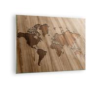 Quadro su Vetro 70x50cm geografia globo mappa Stampe Immagini Moderni Murale