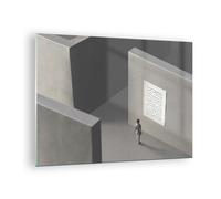 Quadro su Vetro 70x50cm Labirinto grigio perduto Stampe Immagini Moderni Murale