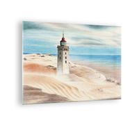 Quadro su Vetro 70x50cm Lanterna mare immagine Stampe Immagini Moderni Murale