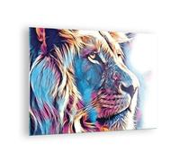 Quadro su Vetro 70x50cm Leone criniera fiaba Stampe Immagini Moderni Murale