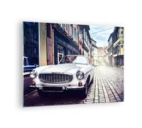 Quadro su Vetro 70x50cm macchina strada casa Stampe Immagini Moderni Murale