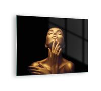 Quadro su Vetro 70x50cm Oro donna pezzo Stampe Immagini Quadri Moderni Murale