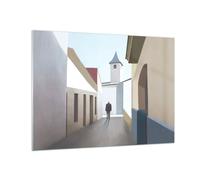 Quadro su Vetro 70x50cm Pastello Edifici Architettura Stampe Moderni Murale