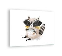 Quadro su Vetro 70x50cm Procione Coppa Bambini Stampe Immagini Moderni Murale