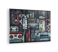 Quadro su Vetro 70x50cm ricevitore radio Stampe Immagini Quadri Moderni Murale