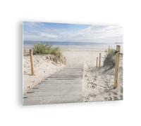 Quadro su Vetro 70x50cm Spiaggia Duna Ingresso Stampe Immagini Moderni Murale