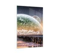Quadro su Vetro 80x120cm Astrazione pianeta terra globo Stampe Moderni Murale