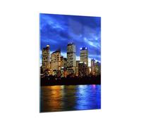 Quadro su Vetro 80x120cm Australia notte città grattacieli Stampe Moderni Murale