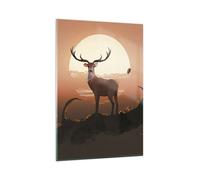 Quadro su Vetro 80x120cm cervo palchi corna Stampe Immagini Moderni Murale