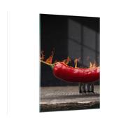 Quadro su Vetro 80x120cm Chilli Paprika biologica l'agricoltura Stampe Murale