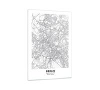 Quadro su Vetro 80x120cm Città mappa Berlino Stampe Immagini Moderni Murale
