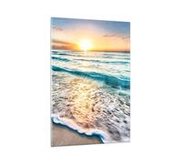 Quadro su Vetro 80x120cm mare onda spiaggia Stampe Immagini Moderni Murale