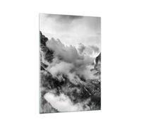 Quadro su Vetro 80x120cm montagne nebbia picco Stampe Immagini Moderni Murale