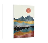 Quadro su Vetro 80x120cm Oriente il sole le montagne Stampe Moderni Murale
