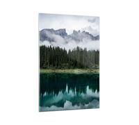 Quadro su Vetro 80x120cm Paesaggio montagne nuvole Stampe Moderni Murale