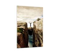 Quadro su Vetro 80x120cm Rocce Picco Nubi Stampe Immagini Quadri Moderni Murale