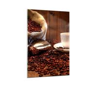 Quadro su Vetro 80x120cm Tazza Semi Caffè Stampe Immagini Quadri Moderni Murale