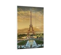 Quadro su Vetro 80x120cm Torre Eiffel Francia Parigi Stampe Moderni Murale