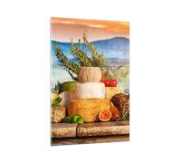 Quadro su Vetro 80x120cm Toscana formaggio frutta italia Stampe Moderni Murale
