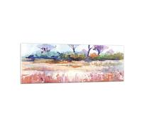 Quadro su Vetro 90x30cm Acquerello savana alberi Stampe Immagini Moderni Murale