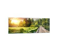 Quadro su Vetro 90x30cm architettura lungomare Cigno Paesaggio Stampe Murale