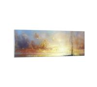 Quadro su Vetro 90x30cm Barca a vela Ovest Il Sole Stampe Moderni Murale