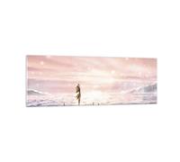 Quadro su Vetro 90x30cm Bridge Donna Le Stelle Stampe Immagini Moderni Murale