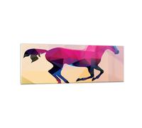Quadro su Vetro 90x30cm Cavallo animali geometria diamante Stampe Moderni Murale