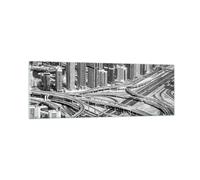 Quadro su Vetro 90x30cm Città grattacieli autostrada Stampe Moderni Murale