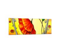 Quadro su Vetro 90x30cm Fiore righe segni Stampe Immagini Quadri Moderni Murale