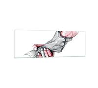 Quadro su Vetro 90x30cm Le mani le partnership di aiuto di sostegno Murale