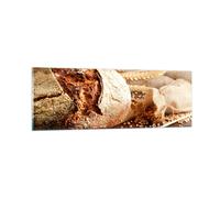 Quadro su Vetro 90x30cm Pane panetteria cibo segale Stampe Moderni Murale