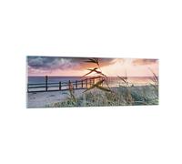 Quadro su Vetro 90x30cm Spiaggia Erba Orizzonte Stampe Immagini Moderni Murale