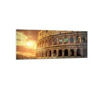Quadro su Vetro Coloseum Roma Architettura Italia Stampe da Parete in Vetro 140x50cm Quadri Moderni Soggiorno Camera da Letto 1 pezzo Grandi XXL Decorazione Murale Wall Art Immagini GAB140x50-2966