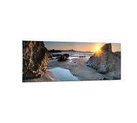 Quadro su Vetro Paesaggio britannico riva linea costiera Stampe da Parete in Vetro 140x50cm Quadri Moderni Soggiorno Camera da Letto 1 pezzo Grandi Decorazione Murale Wall Art Immagini GAB140x50-3174