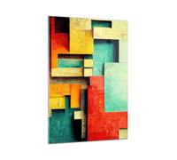 Quadro su Vetro Verticale 50x70cm Stampe da Parete 3D Pezzo Geometrico Piccoli Decorazione Murale Camera da Letto Cucina 1 pezzo Quadri Moderni Soggiorno Grafica Immagini Wall Art GPA50x70-5608