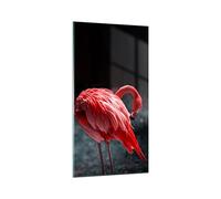 Quadro su Vetro Verticale 55x100cm Stampe da Parete Fenicottero rosa uccello Grandi Decorazione Murale Camera da Letto Cucina 1 pezzo Quadri Moderni Soggiorno Grafica Immagini Wall Art GPA55x100-4551