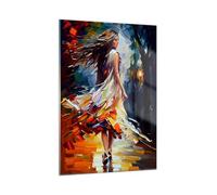 Quadro su Vetro Verticale Donna Vestito Artistico Stampe da Parete 50x70cm Quadri Moderni Soggiorno Camera da Letto Cucina 1 pezzo Piccoli Decorazione Murale Wall Art Grafica Immagini GPA50x70-6210
