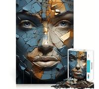 Quadro surreale con volto di donna, puzzle da 1000 pezzi per adolescenti, ideale per migliorare la memoria, favorire il relax e creare un'atmosfera magica Decorazione murale 50x75cm