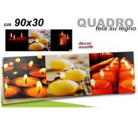 Quadro tela candele con led Cm. 30x90