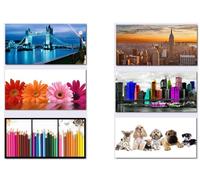 Quadro tela città / fiori Cm. 100x50