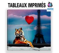 Quadro - Tessuto Stampa - Un Tigre A Parigi - Decorazione Parete Banksy Stile