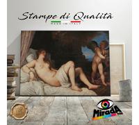 QUADRO Tiziano Vecellio Danae Napoli STAMPA TELA CANVAS TOP QUALITY donna nudo